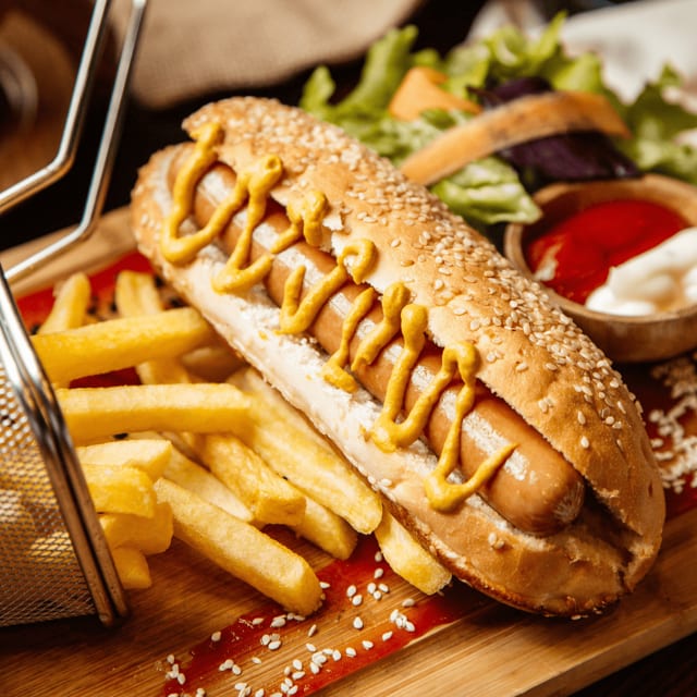 Jumbo Hot Dog with Fries.