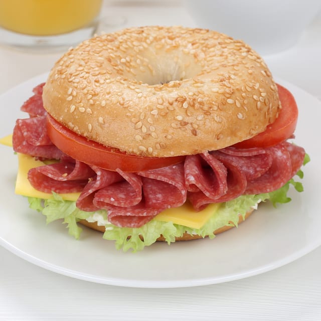 Salami & Egg Sandwich.